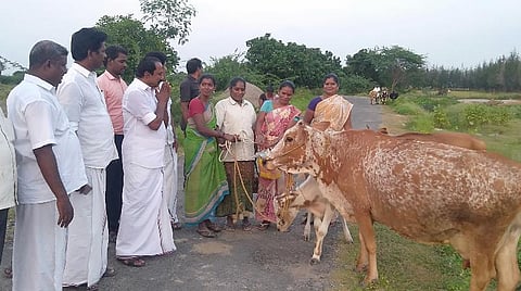 பெண்களிடம் பள்ளிக் கல்வித்துறை அமைச்சர் கே.ஏ.செங்கோட்டையன் வாக்கு சேகரித்தார்.