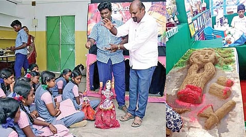 வெளிநாடு சுற்றுலாவுக்கு தேர்வான பொம்மலாட்டம், மணற்சிற்ப மாணவ கலைஞர்கள்