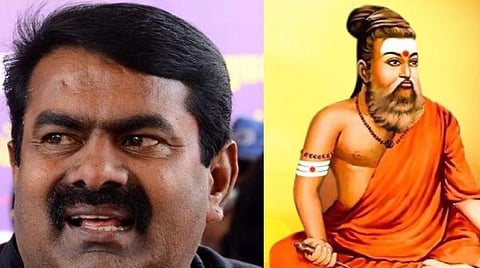 சீமான்,  பாஜக ட்விட்டரில் பதிவிட்டிருந்த திருவள்ளுவர் படம்