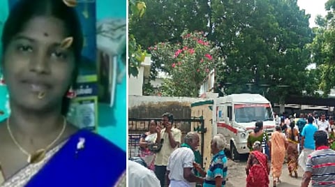 மாணவி கோமதி - பள்ளியில் திரண்ட உறவினர்கள்