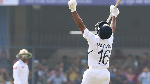 இந்திய அணியில் இரட்டை சதம் அடித்த மயங்க் அகர்வால் : படம் உதவி ட்விட்டர்