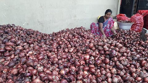 எகிப்திலிருந்து 2 கண்டெய்னர்கள் வருகை: திண்டுக்கல்லில் பெரிய வெங்காயம் விலை கிலோ ரூ.110-ஆக குறைந்தது; சின்ன வெங்காயம் விலை குறைய வாய்ப்பில்லை