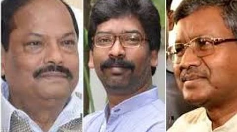 பாஜகவைச் சேர்ந்த முதல்வர் ரகுபர் தாஸ், ஹேமந்த் சோரன், பாபுலால் மராண்டி