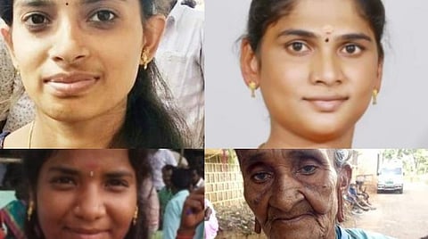 மேலிருந்து கீழ், இடமிருந்து வலமாக: சந்தியா ராணி, ரியா, சபிதா, வீரம்மாள்