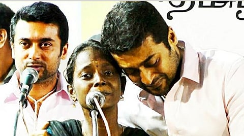 மாணவியை நெகிழ்ச்சியுடன் பாராட்டிய சூர்யா: வாழ்த்தும் அஜித், விஜய் ரசிகர்கள்