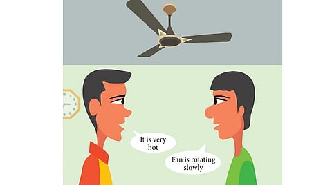 ஆங்கில உரையாடல் - அதிலென்ன தவறுகள்? - மின்விசிறி சரியா சுற்றலையே!