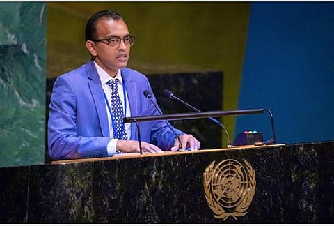 ஐ.நா.வுக்கான இந்தியாவின் நிரந்தரப் பிரதிநிதி கே.நாகராஜ் நாயுடு : படம் உதவி | ட்விட்டர்.