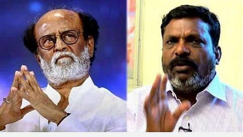ரஜினி காவி நிறத்தோடு தன்னை இணைத்துக் கொண்டதற்கான அறிகுறியே அவரின் பேச்சு: தொல்.திருமாவளவன்