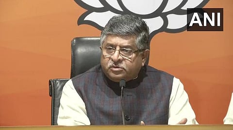 மத்திய அமைச்சர் ரவிசங்கர் பிரசாத் : கோப்புப்படம்