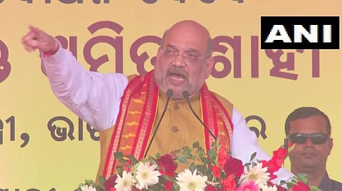 புவனேஷ்வரில் நடந்த பொதுக்கூட்டத்தில் பேசிய உள்துறை அமைச்சர் அமித் ஷா : படம் | ஏஎன்ஐ.