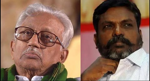 க.அன்பழகன் - திருமாவளவன்: கோப்புப்படம்