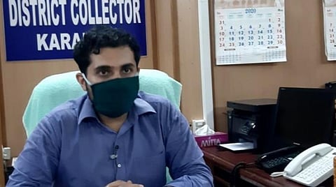 காரைக்காலில் இன்று செய்தியாளர்களிடம் பேசிய மாவட்ட ஆட்சியர் அர்ஜூன் சர்மா.