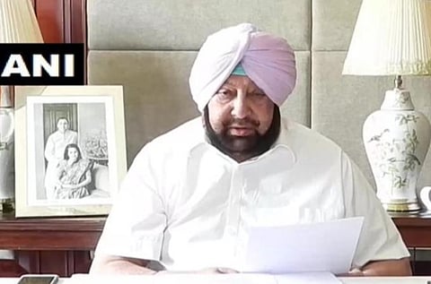 பஞ்சாப் முதல்வர் அமரிந்தர்சிங் காணொலியில் பேட்டி அளித்த காட்சி: படம் ஏஎன்ஐ