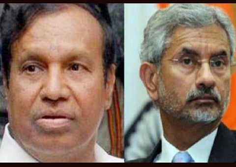 டி.ஆர்.பாலு - வெளியுறவுத் துறை அமைச்சர் ஜெய்சங்கர்.