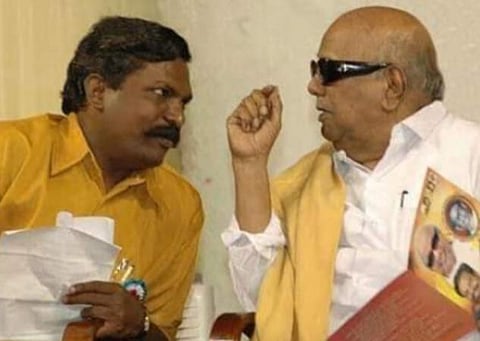 தொல்.திருமாவளவன் மற்றும் கருணாநிதி: கோப்புப்படம்