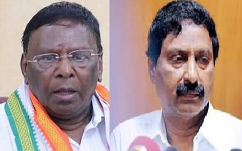 முதல்வர் நாராயணசாமி - அன்பழகன்: கோப்புப்படம்