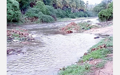 தமிழக - ஆந்திர எல்லைப் பகுதியில் பெய்த கனமழையால் பாலாற்றின் துணை நதியான மண்ணாற்றில் வெள்ளம் கரைபுரண்டு ஓடுகிறது.