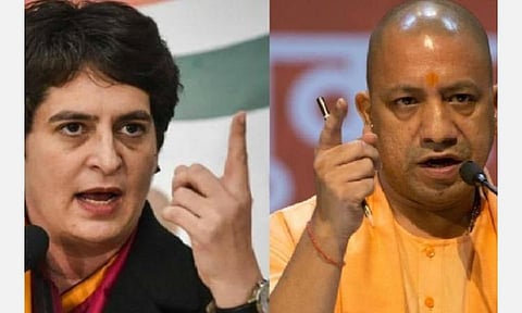 காங்கிரஸ் பொதுச்செயலாளர் பிரியங்கா காந்தி, உ.பி. முதல்வர் ஆதித்யநாத் : கோப்புப்படம்