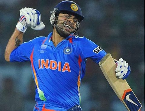 பாகிஸ்தானுக்கு எதிராக சதம் அடித்த மகிழ்ச்சியில் விராட் கோலி : கோப்புப்படம்