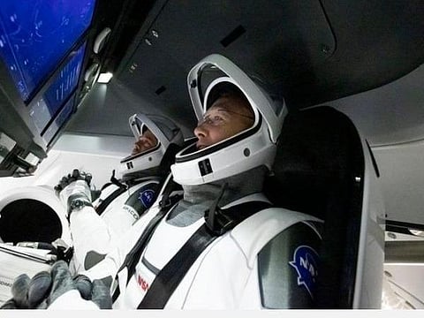 ஸ்பேஸ்எக்ஸ் ராக்கெட்டில் சென்ற அமெரிக்க விண்வெளி வீரர்கள் டாக் ஹார்லி, பாப் பெஹ்னன் : கோப்புப்படம்