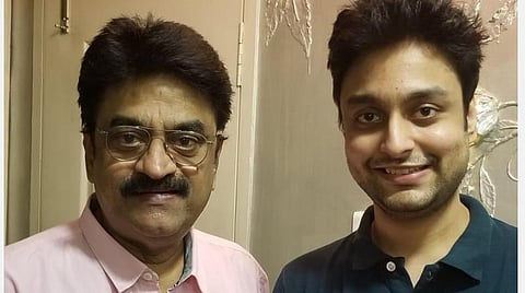 தந்தையுடன் ஸ்ருதன் ஜெய் நாராயணன்.