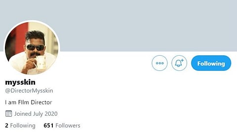 ட்விட்டர் தளத்தில் இணைந்த மிஷ்கின்