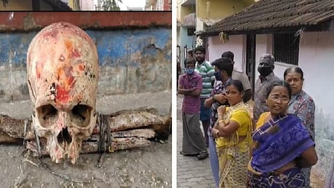 பழநியில் வீடுகள் முன்பு மனித மண்டை ஓடு: போலீஸார் விசாரணை 