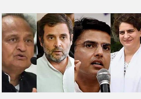 அசோக் கெலாட், ராகுல் காந்தி, சச்சின் பைலட், பிரியங்கா காந்தி: கோப்புப் படம்.