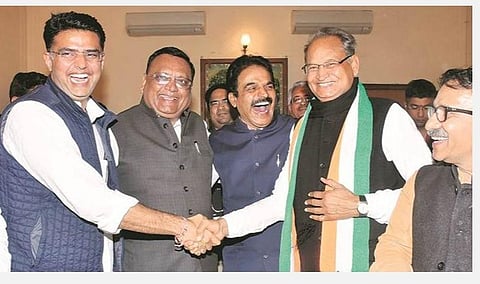 ராஜஸ்தான் முதல்வர் அசோக் கெலாட், சச்சின் பைலட் : கோப்புப்படம்