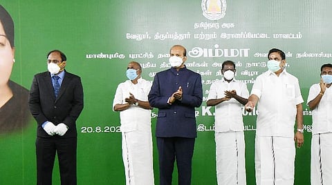 பல்வேறு திட்டப் பணிகளுக்கு காணொலி காட்சி மூலம் அடிக்கல் நாட்டும் முதல்வர் பழனிசாமி