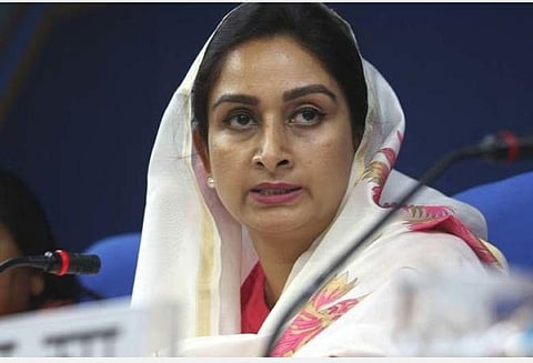 சிரோன்மணி அகாலி தளம் எம்.பி. ஹர்சிம்ரத் கவுர் : கோப்புப்படம்