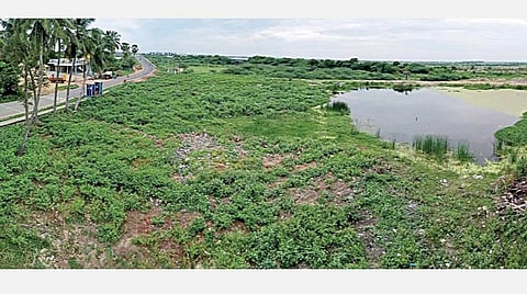 மாமல்லபுரம் புதிய பேருந்து நிலையம் அமைக்கப்பட உள்ள நிலப் பகுதி.