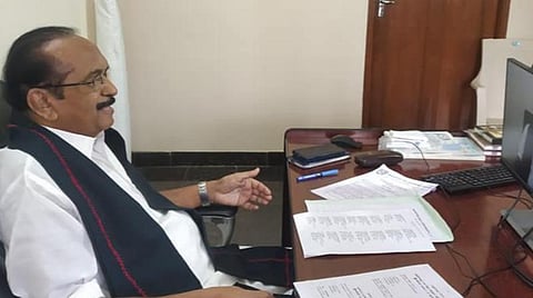 காணொலிக் காட்சி வாயிலாக உயர்நிலைக் குழு கூட்டத்தில் பங்கேற்ற வைகோ.