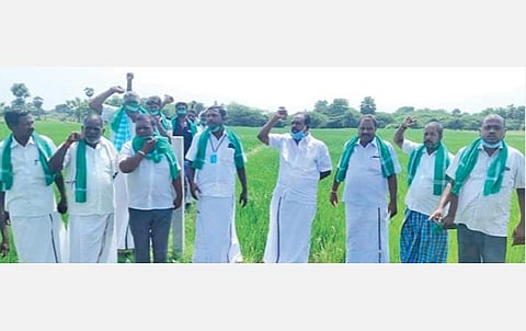 காஞ்சிபுரம் தம்மனூர் பகுதியில் ஆர்ப்பாட்டத்தில் ஈடுபட்ட திமுகவினர்.