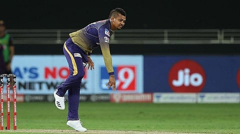 கொல்கத்தா நைடர் ரைடர்ஸ் அணியின் சுழற்பந்துவீச்சாளர் சுனில் நரேன் : கோப்புப்படம்