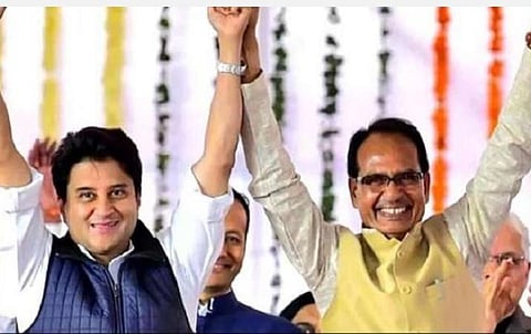 மத்தியப் பிரதேச முதல்வர் சிவராஜ் சிங் சவுகான், பாஜக எம்.பி. ஜோதிராதித்ய சிந்தியா | கோப்புப்படம்