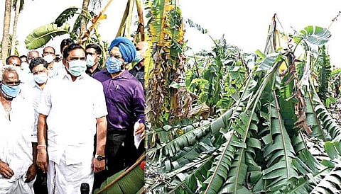 சென்னை வேளச்சேரி ராம் நகரில், மழை வெள்ளத்தால் பாதிக்கப்பட்ட பகுதிகளைப் பார்வையிட்ட துணை முதல்வர் ஓ.பன்னீர்செல்வம். படம் க.பரத்