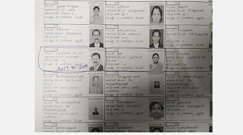 வரைவு வாக்காளர் பட்டியலில் இடம்பெற்ற 10 ஆண்டுகளுக்கு முன் பணியாற்றிய ஆட்சியர் கே.எஸ்.பழனிசாமி மற்றும் குடும்பத்தினர்.