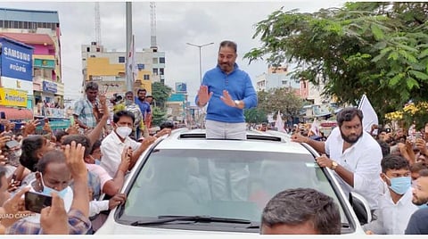 ஆம்பூரில் தேர்தல் பிரச்சாரம் செய்த கமல்ஹாசன்.