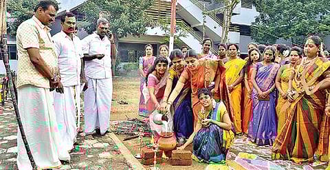 ஆரணி பிங்க்ஸ் பப்ளிக் பள்ளியில் பொங்கல் விழா நடைபெற்றது.