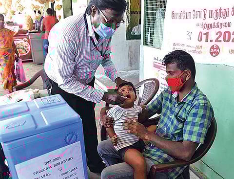 கோவை, திருப்பூர், நீலகிரி மாவட்டங்களில் 5.90 லட்சம் குழந்தைகளுக்கு போலியோ சொட்டுமருந்து