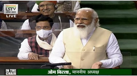 விவசாயச் சட்டங்கள் குறித்து தவறான தகவல்களை பரப்புவதா?- மக்களவையில் பிரதமர் மோடி கடும் சாடல்: எதிர்க்கட்சிகள் வெளிநடப்பு