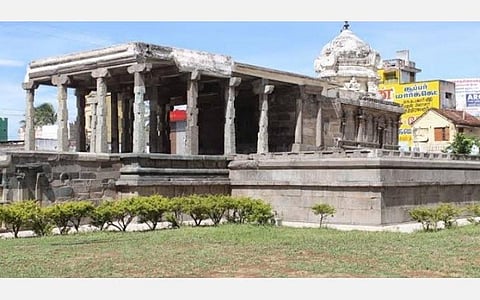 உத்திரமேரூரில் குடவோலை முறை கல்வெட்டு காணப்படும் வைகுண்ட பெருமாள் கோயில்.