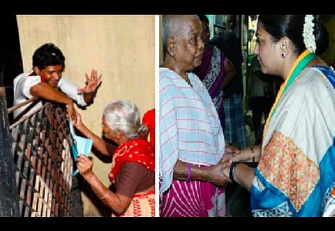 தேர்தல் பிரச்சாரத்தில் எழிலன் - குஷ்பு.