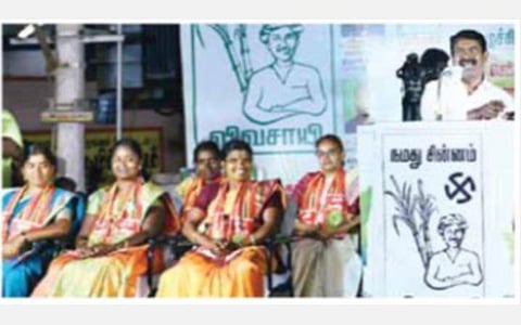 பாஜகவினர் எவ்வளவு முயற்சித்தாலும் ‘தமிழ்நாடு’ என்ற பெயரை ஒருபோதும் மாற்ற விடமாட்டோம்: திருச்சி பிரச்சாரக் கூட்டத்தில் சீமான் உறுதி