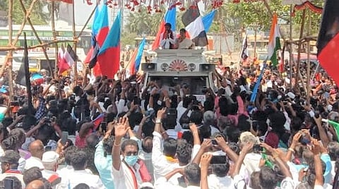 கனிமொழி பிரச்சாரம்.