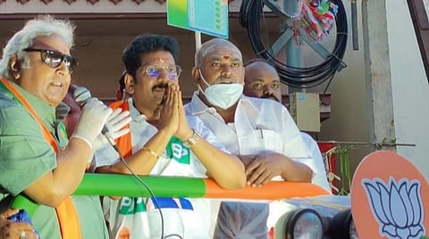 பாஜக வேட்பாளரை ஆதரித்து மதுரையில் நடிகர் ராம்குமார் பிரச்சாரம்