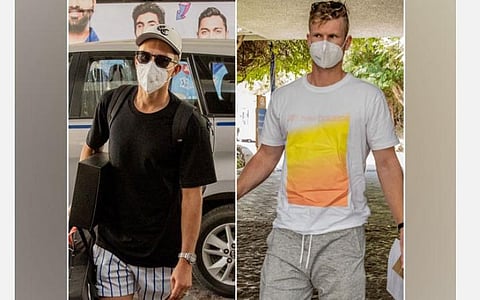 சென்னை வந்து சேர்ந்த டிரன்ட் போல்ட், நீஷம்: படம் உதவி ட்விட்டர்