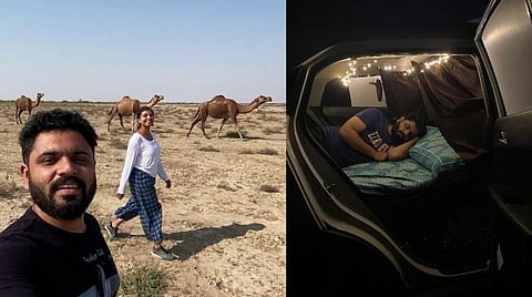 கரோனா கட்டுப்பாடுகளுக்கு மத்தியில் நாடு முழுவதும் 10 ஆயிரம் கிலோ மீட்டர் தூரம் காரிலேயே ஊர் சுற்றி வரும் கேரள தம்பதி