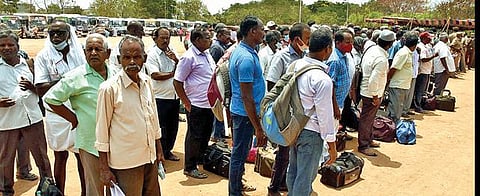 திருவண்ணாமலை மாவட்டத்தில் தேர்தல் பாதுகாப்பு பணிக்கு வந்த முன்னாள் ராணுவ வீரர்கள்.